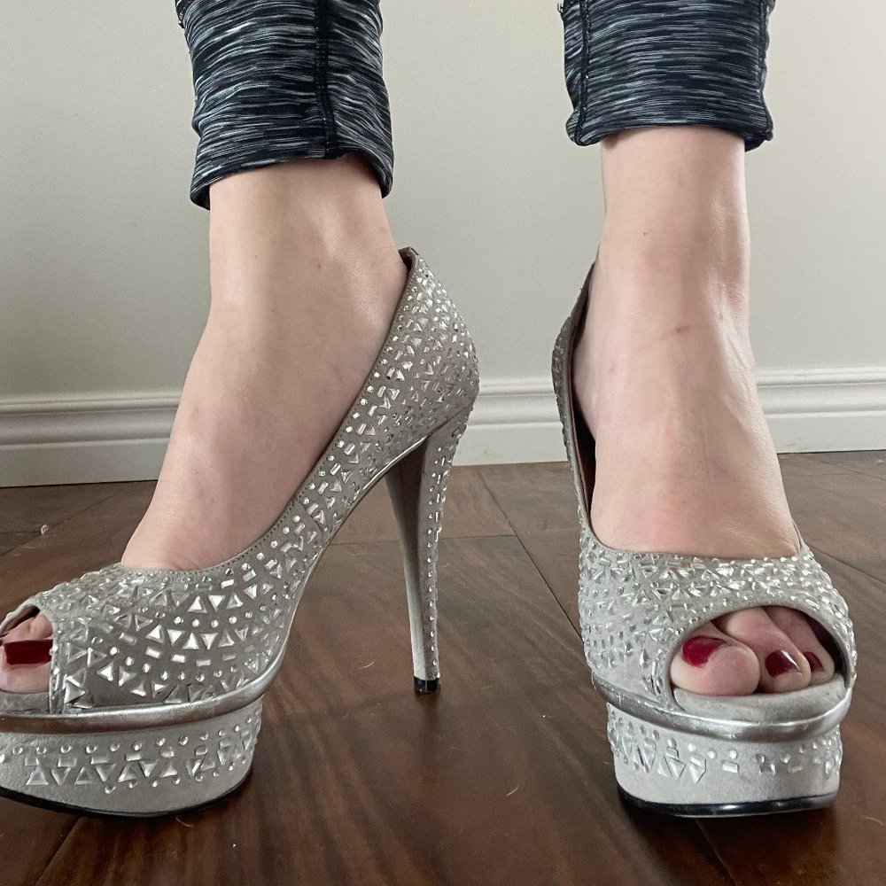 Silver Enzo Angiolini Heels